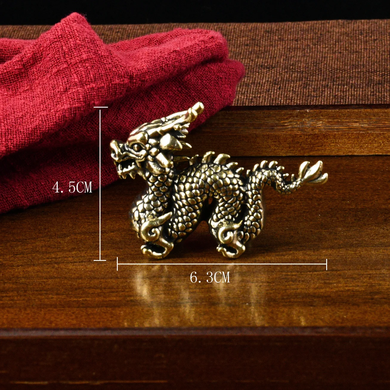 Brass Auspicious Cloud Dragon Figurine Retro Aged Copper Zodiac Miniature Tea Pet Figurines & Miniatures