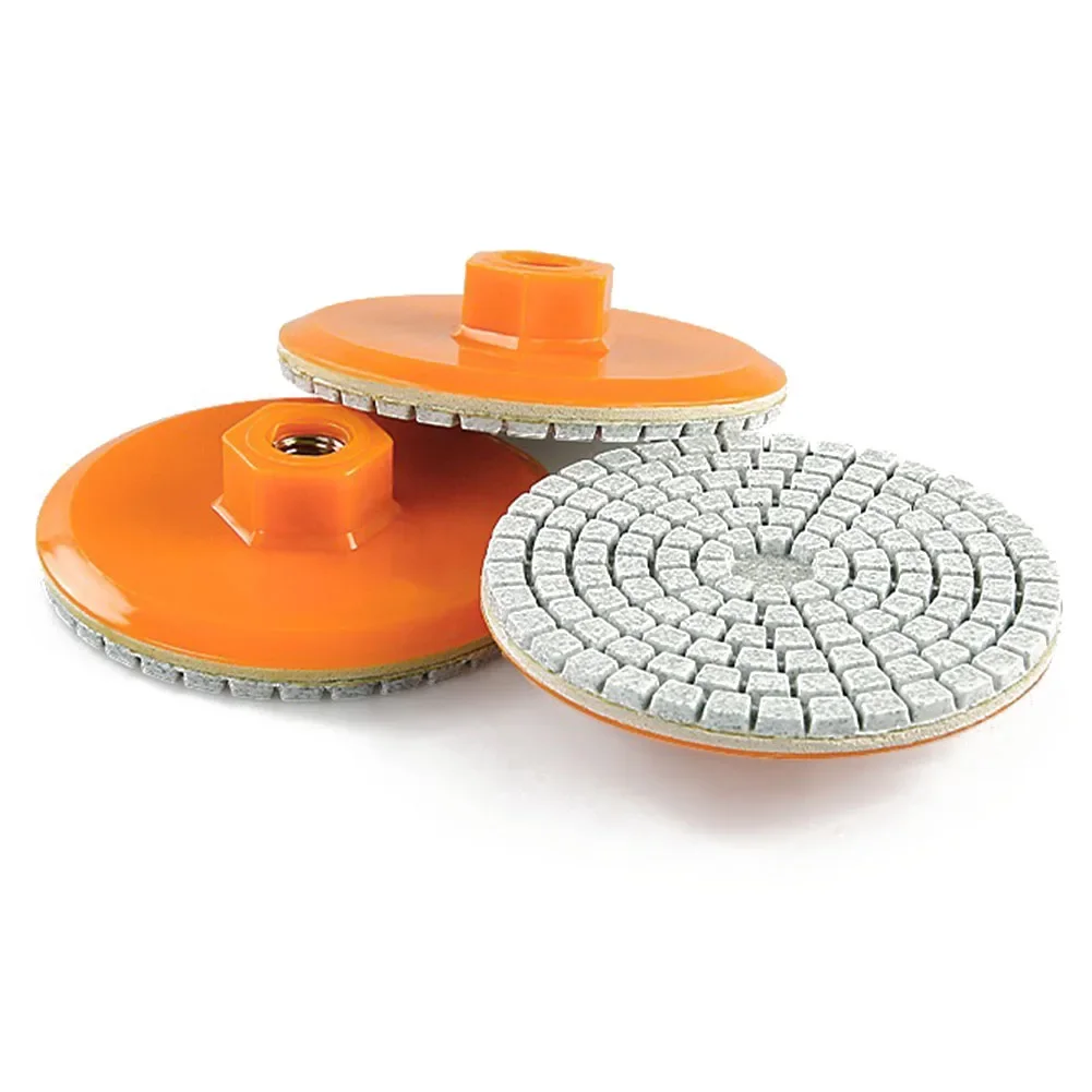 

1pcs 80mm 3 Inch Diamond+Resin Diamond Polishing Pad Wet Dry Buff Disc Abrasive For Marble Concrete Orange
