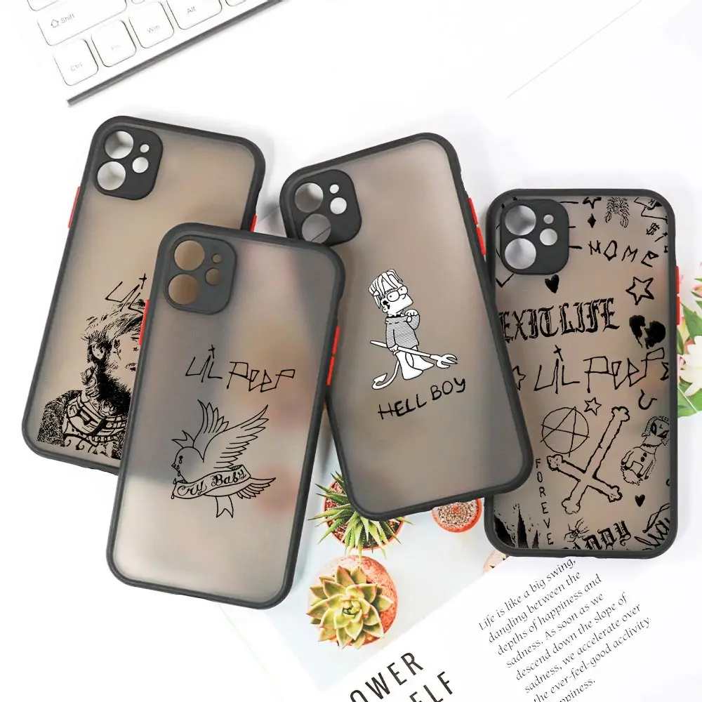 Роскошный защитный матовый чехол для Apple для iPhone 15, 13, 14, 12, 11 Pro Max, XS, X, 7, 8, 15 Plus Mini, прозрачный чехол, чехол для Lil, Peep, Hell Boy, Rapper