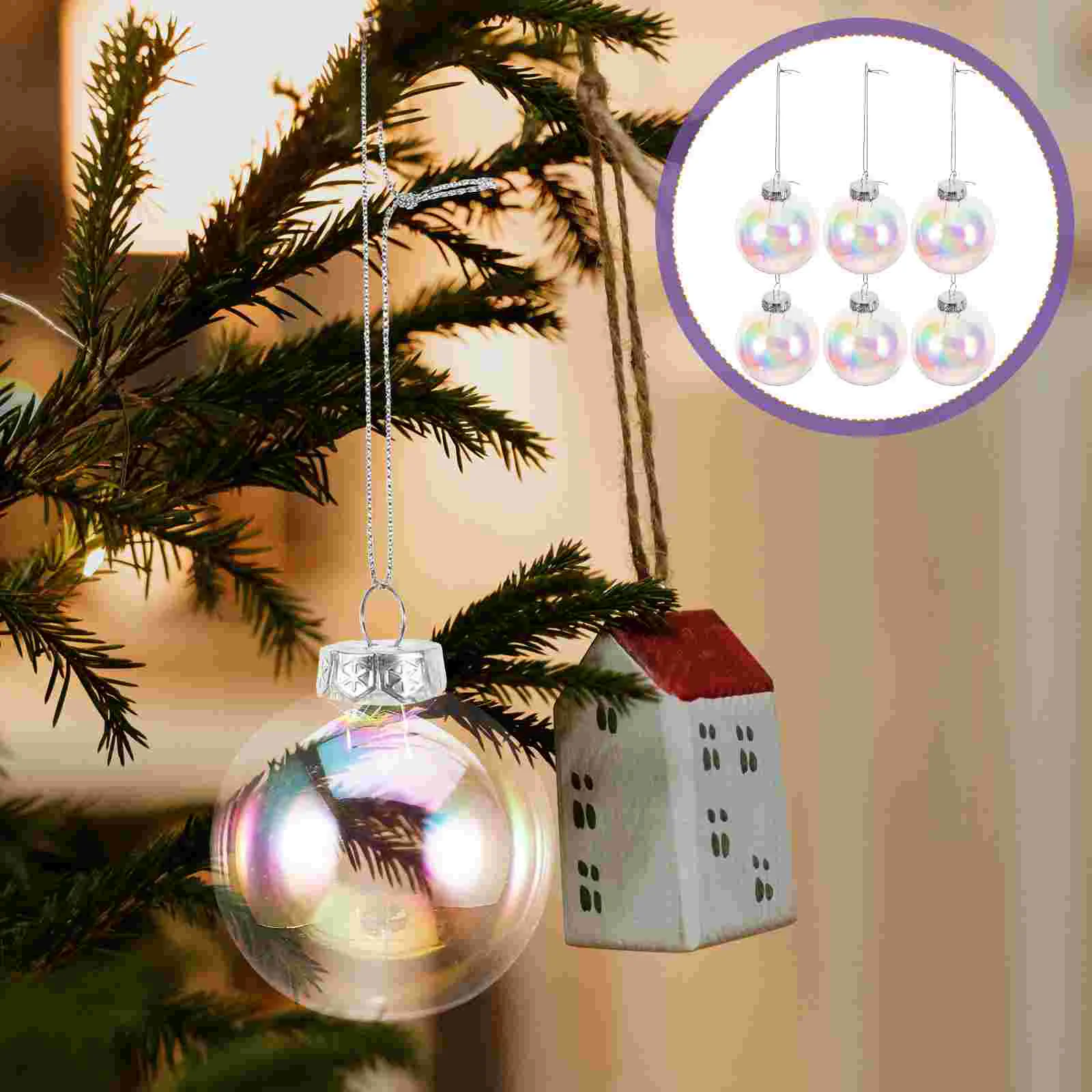 

6pcs Christmas Ball 8cm Xmas Tree Hanging Decor Festive Christmas Tree Ornament