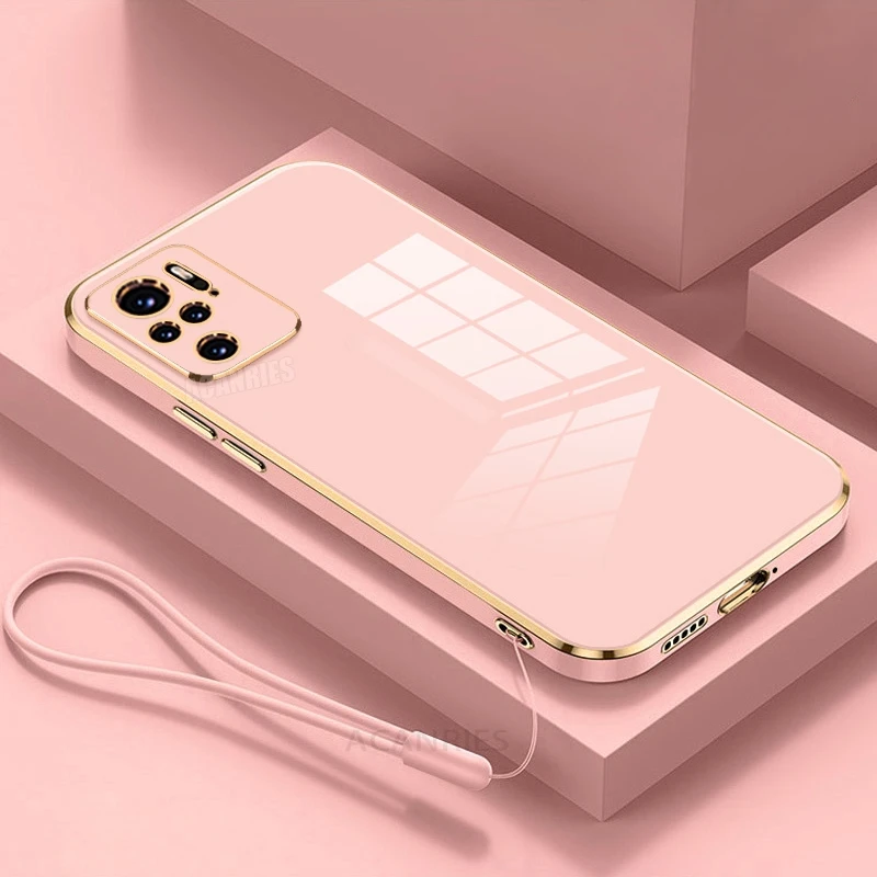 Luxury Plating Lanyard Silicone Phone Case - Elegant Back Cover