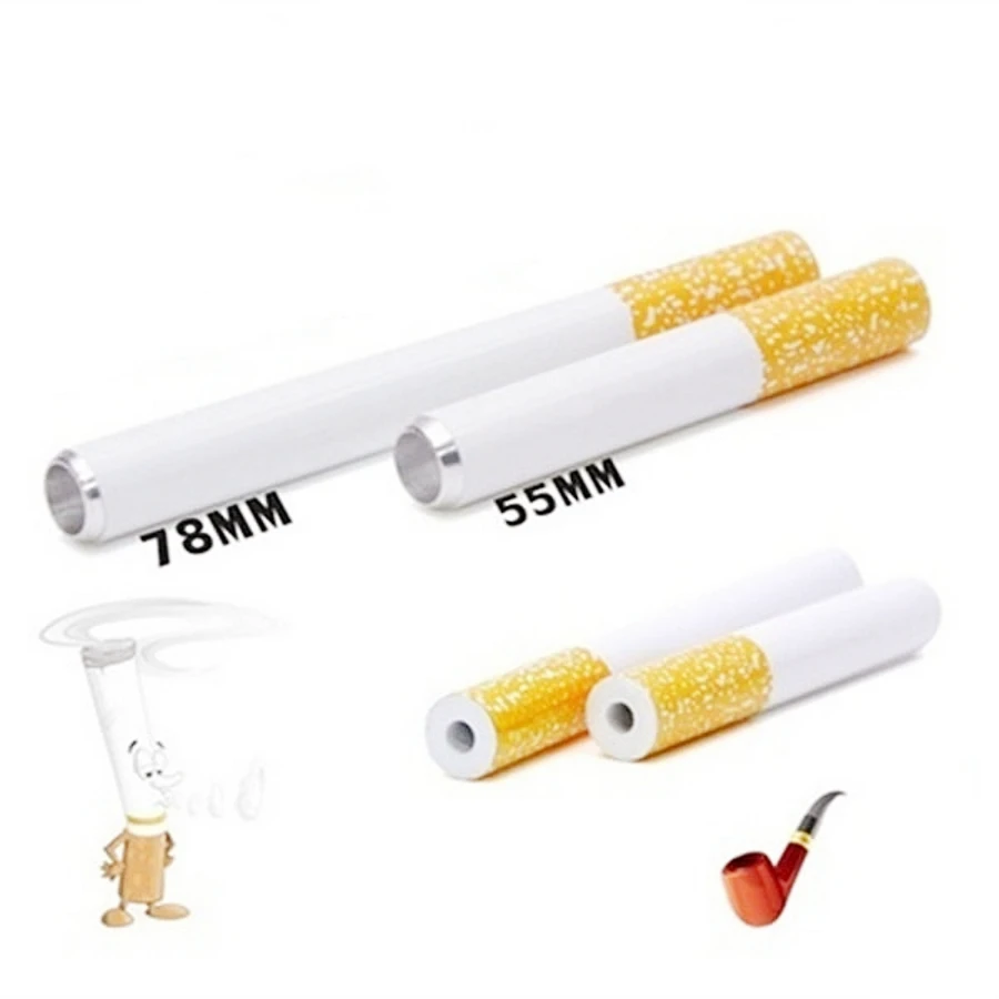 Tobacco Pipe 4Pcs Cigarette Shape Metal Aluminum Smoking Accessory For Gifts