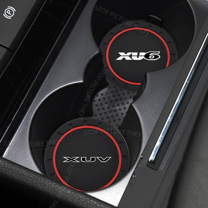홀덴 XUV XU6 엠블럼 HSV Avalanche Maloo Commodore 자동차 코스터 방수 미끄럼 방지 고무 매트 워터 컵 슬롯 용 2pcs/1set