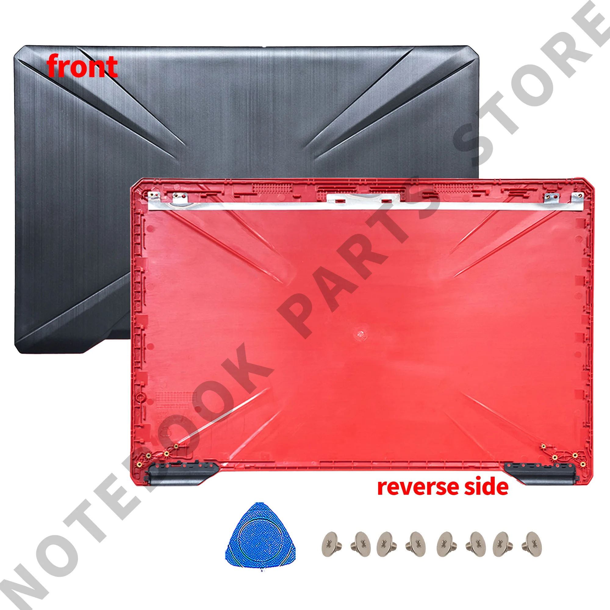 LCD 후면 커버 전면 베젤 경첩 플라스틱 노트북 하우징, ASUS FX504 FX504G FX504GD/GE FX80 FX80G FX80GD FZ80 ZX80G 용 블랙