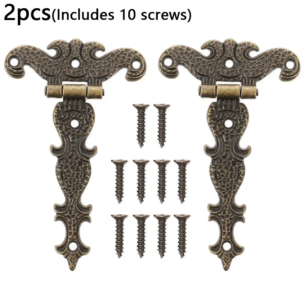 Description Picture 5 of item2pcs Bronze Zinc Alloy Hinge Furniture Fittings Butt Hinges Antique Wooden Box Decorative Hinge Repair Kit Furniture For Home