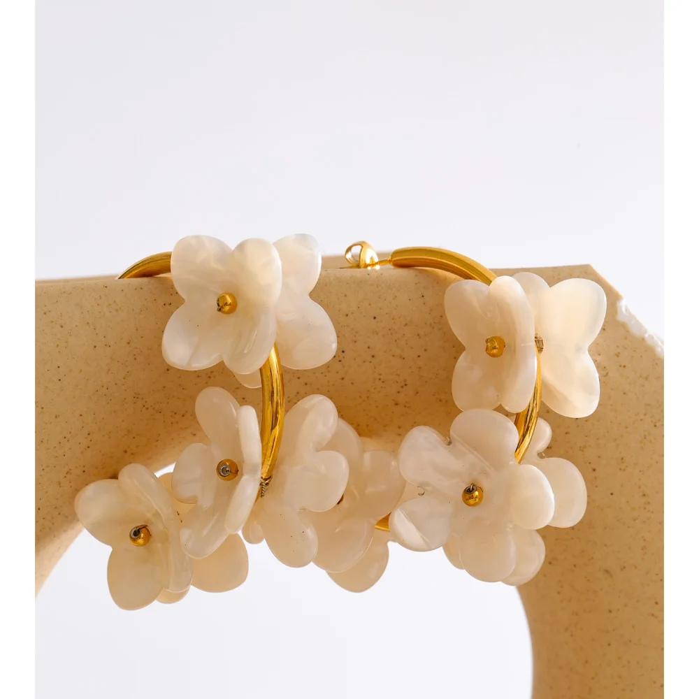 Yhpup Acrylic Acetate Hoop Earrings