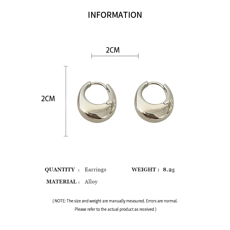 Metallic Punk Oval Hoop Earrings
