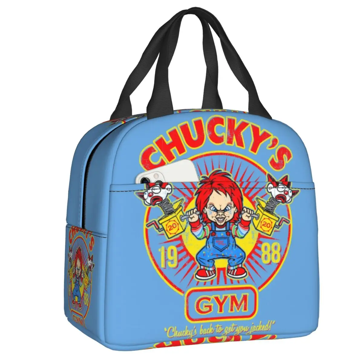 Chucky's Gym Good Guys Insulated Lunch Bag for Women Waterproof Chucky Doll Cooler Thermal Lunch Box Beach Camping Travel
