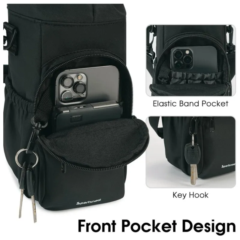 Insulated Water Bottle Carrier Sling Bag with Strap - Outdoor Portable Storage Pouch