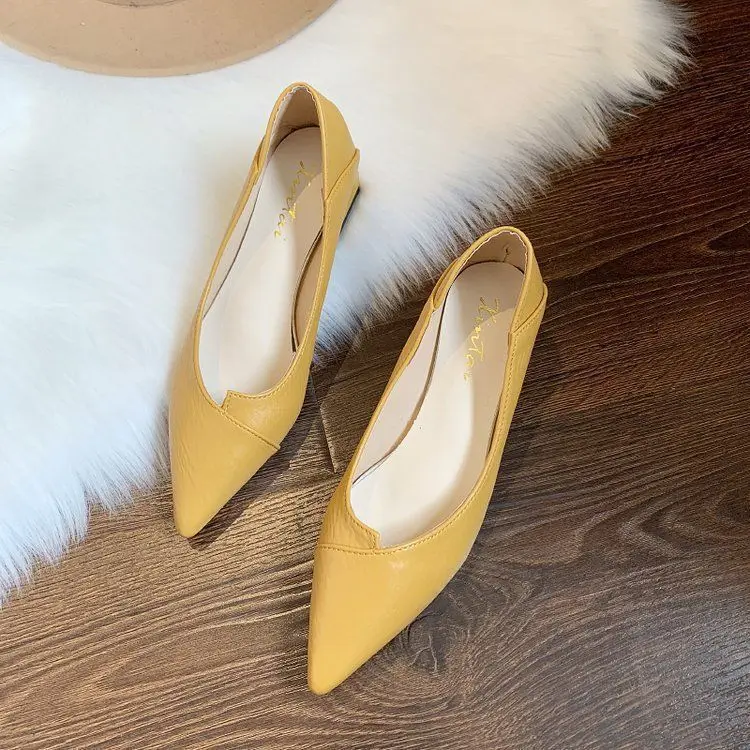 2025 sommer Neue Spitz Mittlere Ferse frauen Einzelnen Schuhe frauen Mode High Heel Flacher Mund frauen Schuhe – Detail 2
