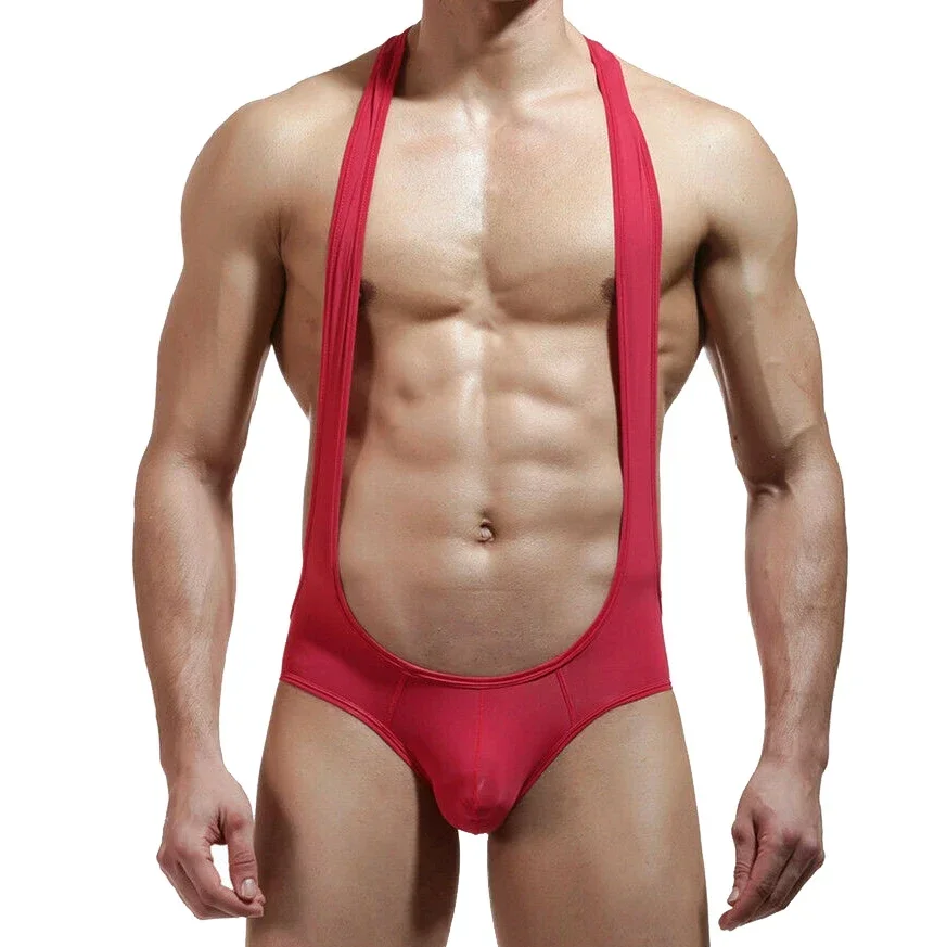 Men Solid Undershirts Bodywear Wrestling Singlet Leotard Jumpsuits One-Piece Sexy Teddies Jockstraps Underwear Bodysuits Rompers