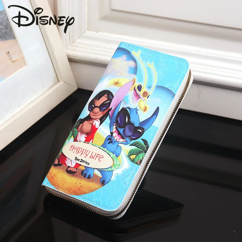 Disney Stitzer 2023 New Large Capacity Wallet Fashion High Quality Men's Zero Wallet Cartoon Long Versatile Women's Wallet
