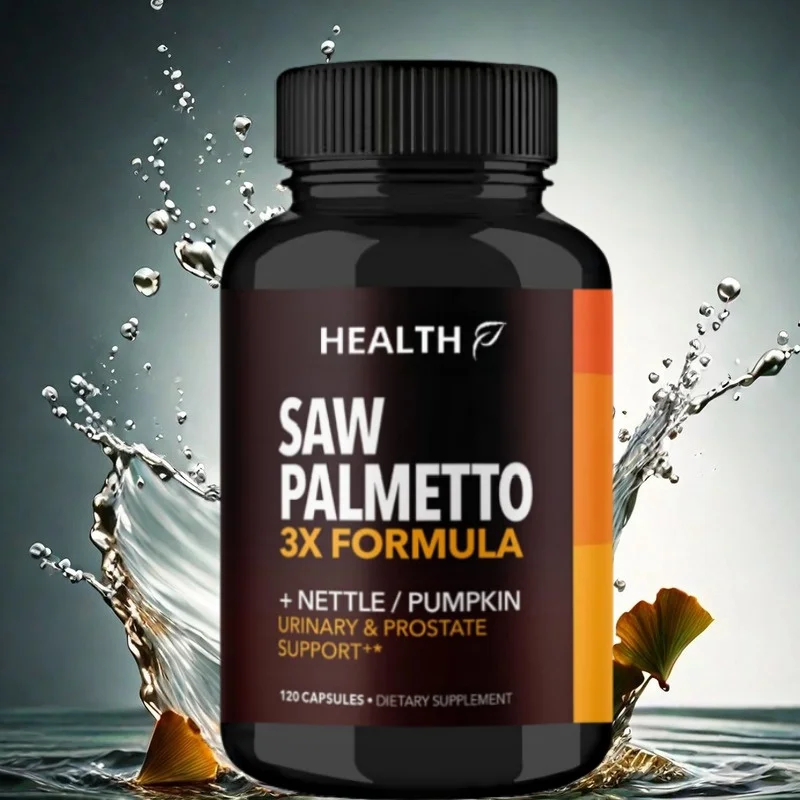 HEALTH Saw Palmetto Supplement Potent 3X Formula Stinging Nettle Pumpkin Seed Extract DHT Blocker Urinary Health