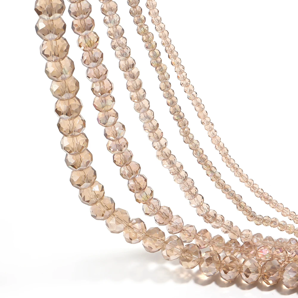 Round Faceted Colorful Glass Beads for Jewelry Making and DIY Projects