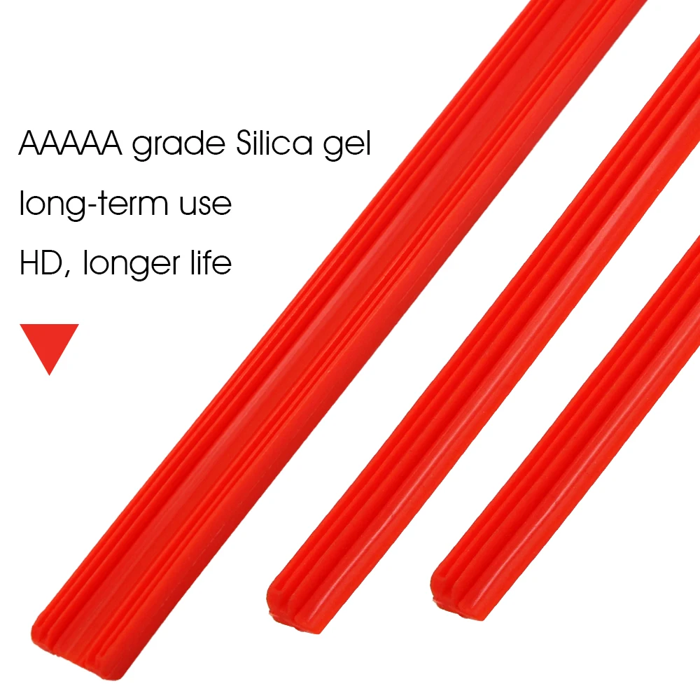 Premium Red Hybrid Wiper Blade with Silica Gel Refill Strips (Set of 2)