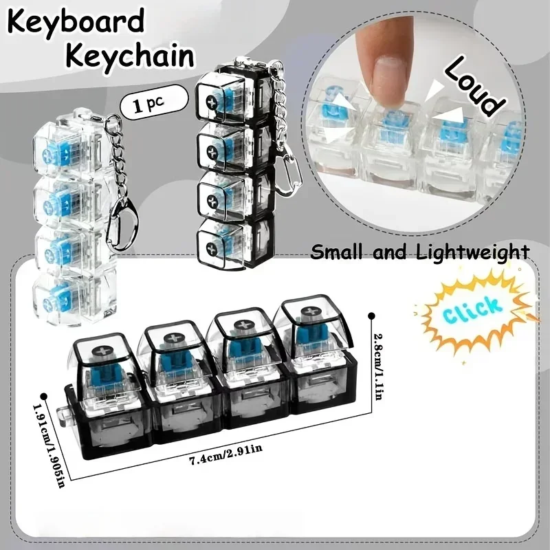 Stress-Relief LED Keychain Light & Portable Office Toy Accessory