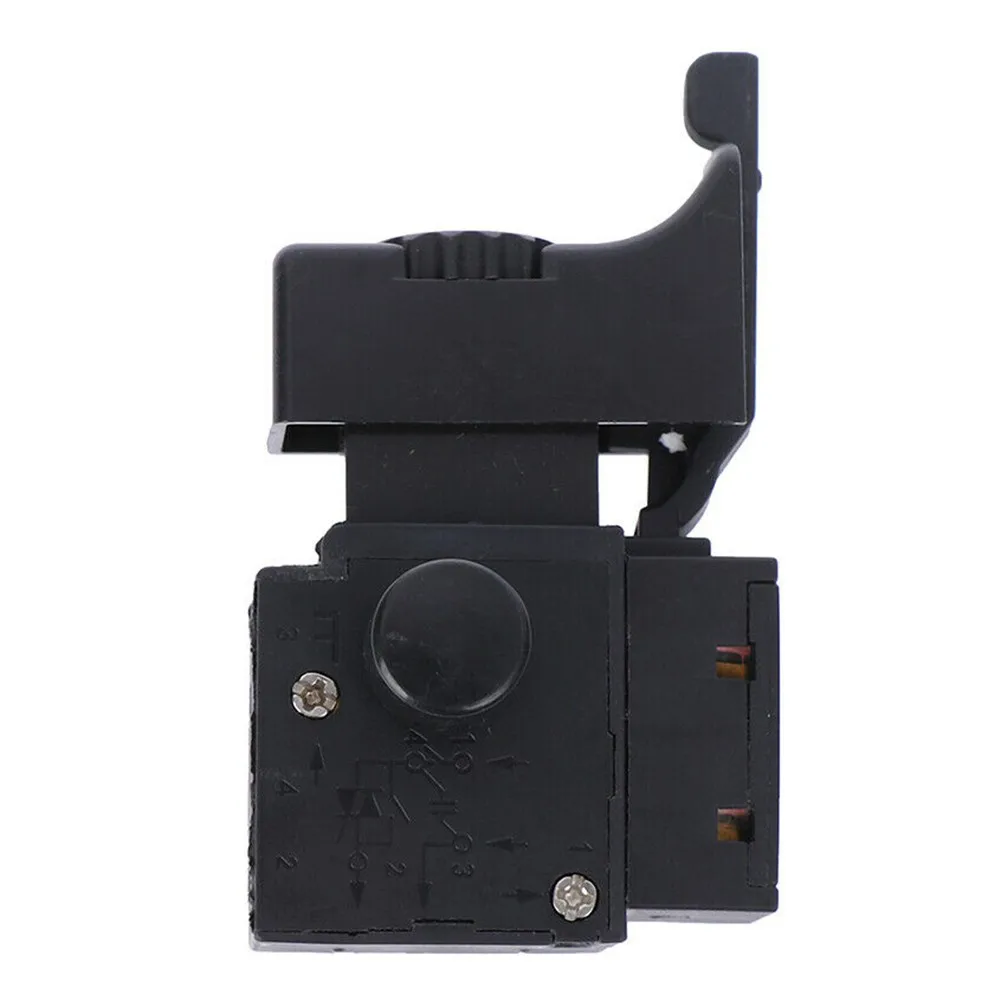 FA2-6/1BEK Schwarz 6A 250V Bohrmaschine Geschwindigkeitsregelung Trigger-Taste Schalter Auslöseschalter mit kleinem Licht für Elektrowerkzeuge – Detail 1
