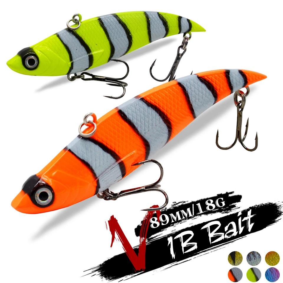 1pcs Wobbling 89mm/18g Vib Fishing Lure Vibration Jerkbait Sinking