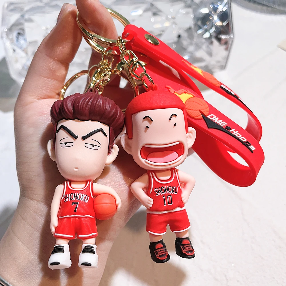 

Cartoon Kawaii Japan Anime Slam Dunk Sakuragi Hanamichi Keychains PVC Figure Model Pendant Keyrings Figure Key Toys Gifts