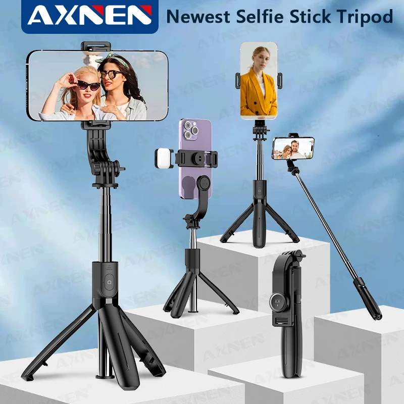 AXNEN L21 Selfie Stick Stand FOR Cell Phone Gopro Action Camera Monopod Tripod with Wireless Remote Control Optional Fill Light