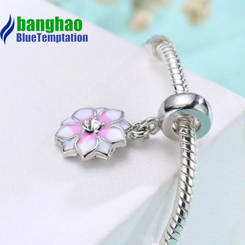 Wholesale DIY Fashion lotus Charm for making accessories for jewelry alloy pendants bracelets beads DGB442