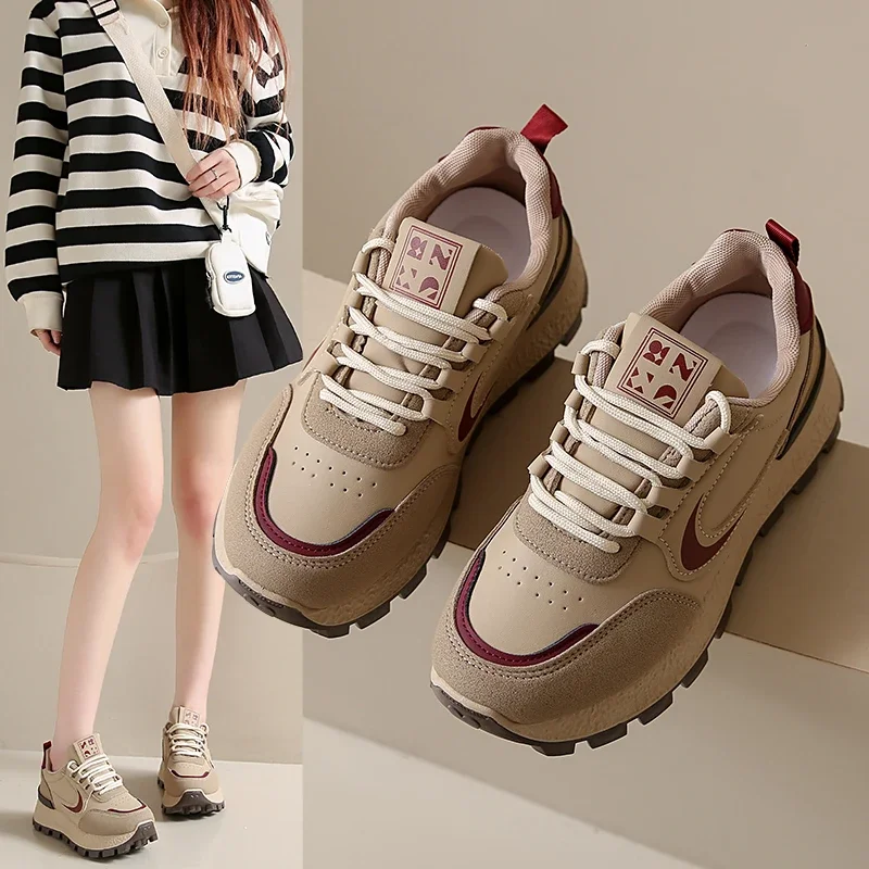 جديد أزياء المرأة أحذية مفلكنة مقاومة للاهتراء عارضة توسيد أحذية رياضية النساء منخفضة أعلى عدم الانزلاق احذية الجري في الهواء الطلق