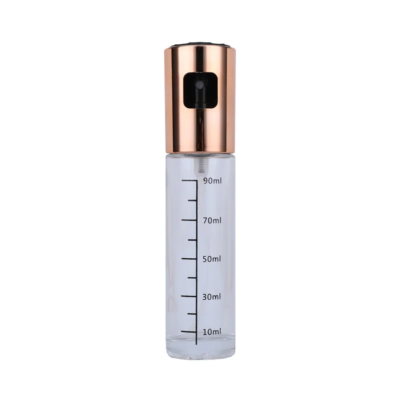 Kitchen press type oil spray bottle, atomized glass olive oil bottle, special spray bottle for barbecue, silk screen