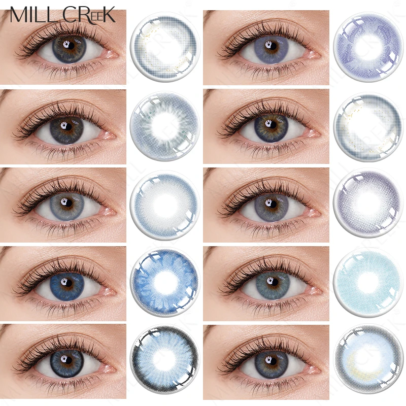 Colored Eye Lenses With Diopter Blue Contact Lenses For Dark Eyes