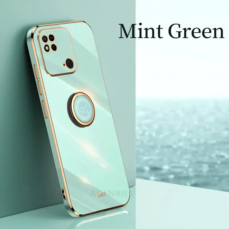 Luxury Silicone Plating Ring Holder Stand Case for Premium Protection, Redmi Series