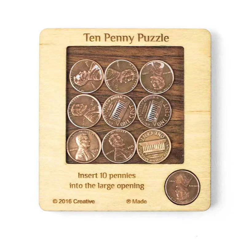 Penny Coin Puzzle IQ Games Brain Teasers For Adults And Children Rompicapo Difficili Gifts Collection Juegos De Mesa Divertidos