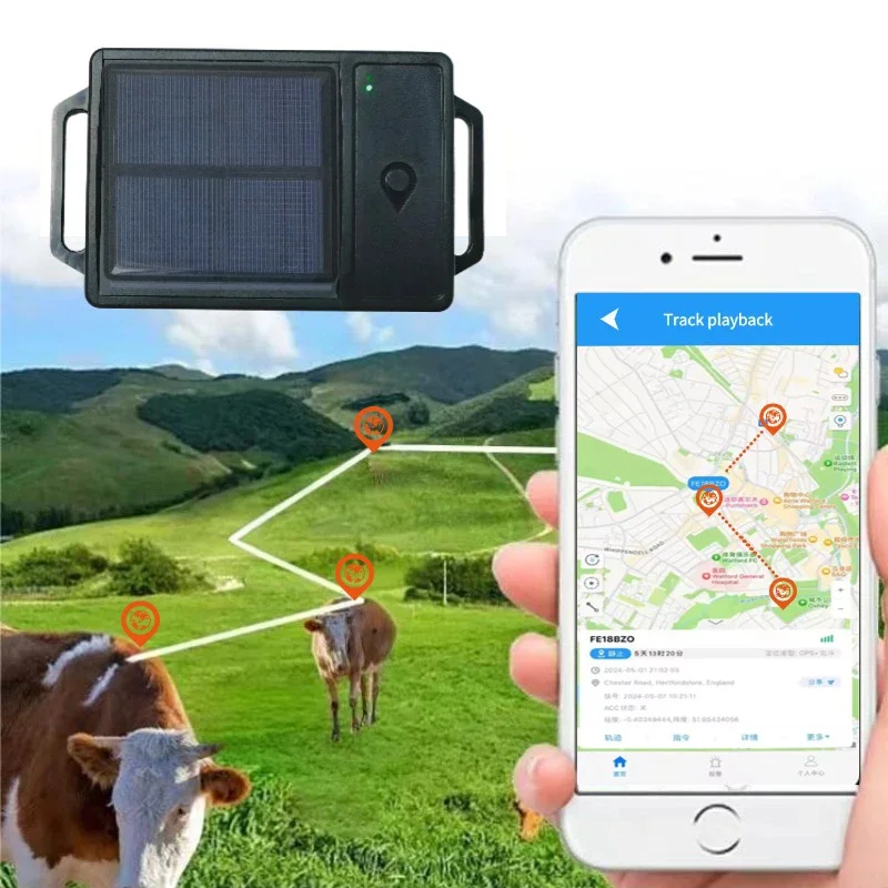 H502 GPS Pet Tracker Quality Intelligent Waterproof Solar Energy Electronic Cattle Sheep Positioning Locator Android Compatible