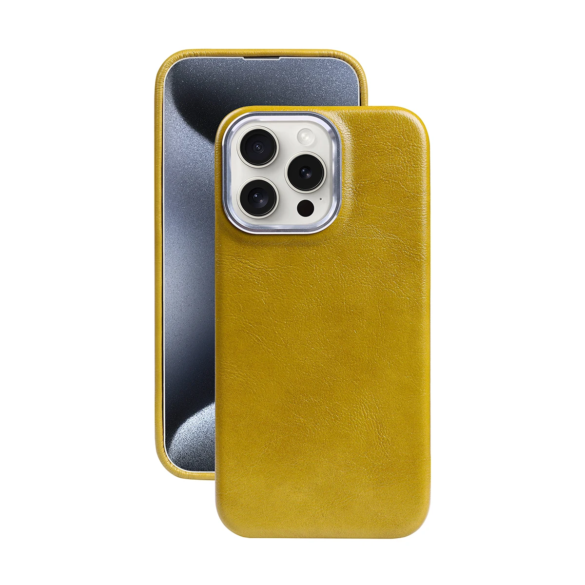 Luxury Classic Retro Textured Metal Frame PU Leather Phone Case