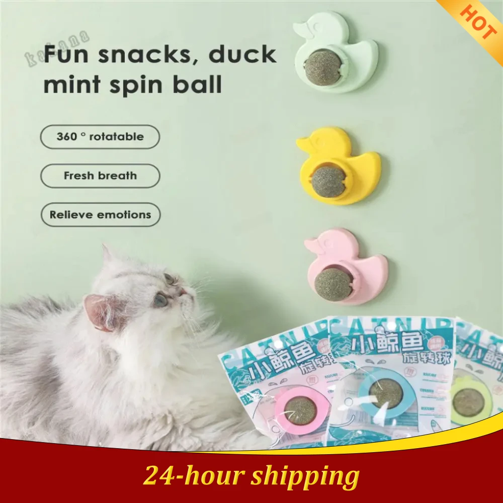 Cats Toys Cat Mint Ball Rotation Catnip Wall Ball Licking Snacks