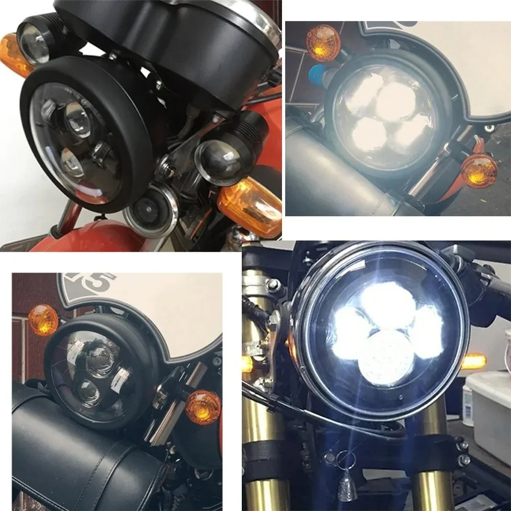 5.75인치 블랙 라운드 오토바이 5 3/4인치 LED 헤드라이트 마운팅 하우징 버킷 쉘 (할리 초퍼 헤드램프 라이트하우스용)