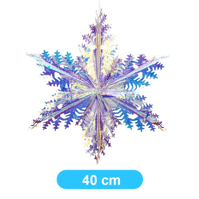 Iridescent Honeycomb Ball & Snowflake Garland Christmas Ornaments