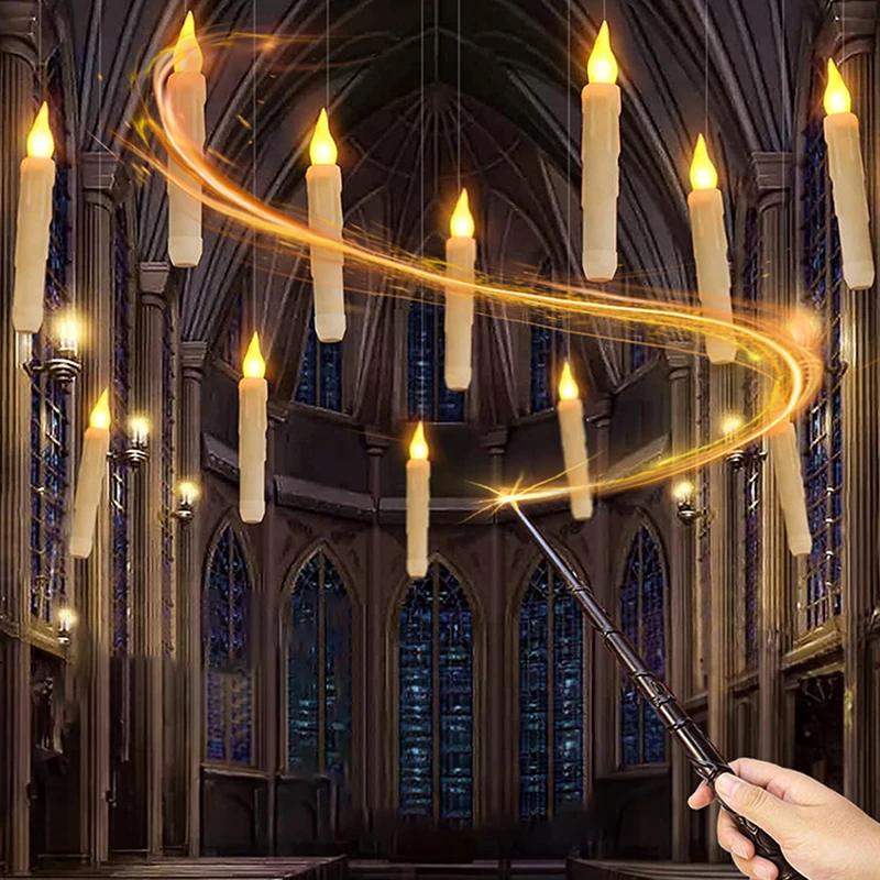 Velas LED flotantes, 20 velas mágicas para colgar con varita a distancia, LED velas sin llama, velas con pilas para casa, iglesia, fiesta, Halloween, decoración navideña (20 piezas Velas LED flotantes, 20 velas mágicas para colgar con varita a distancia, LED velas sin llama, velas con pilas para casa, iglesia, fiesta, Halloween, decoración navideña (20 piezas