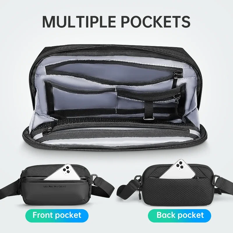 New Men's Casual Lightweight Crossbody Bags Fashionable and Personalized Men's Chest Bag Waterproof Crossbody Mini Shoulder Bag