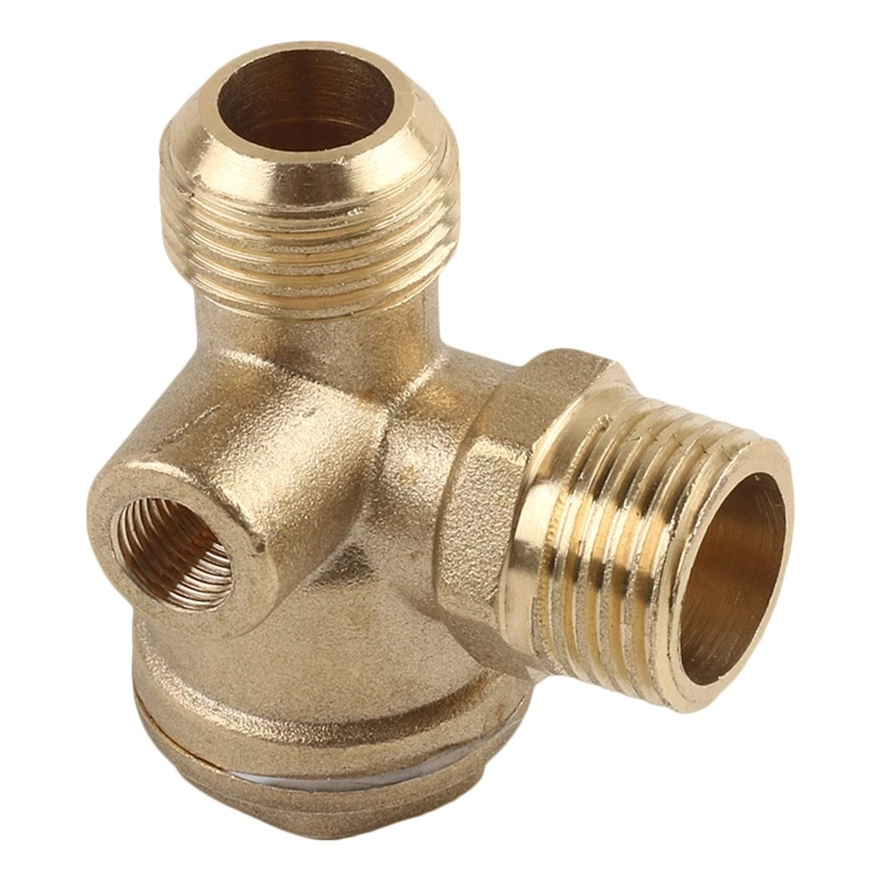 3 Way Brass Air Compressor Spare Parts Male Threaded Connector Check Valve 