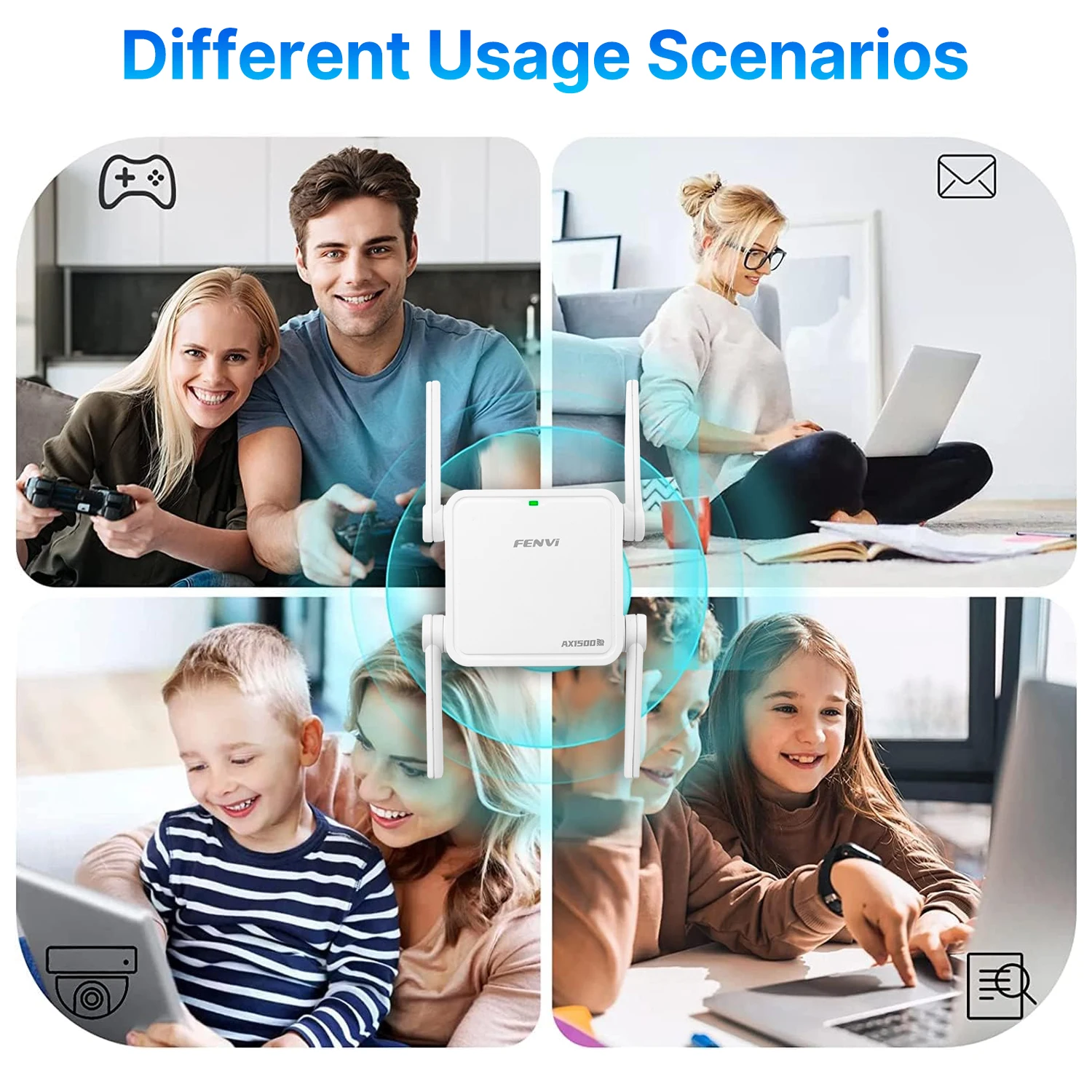 Fenvi 1500Mbps Wireless WiFi 6 Repeater 4