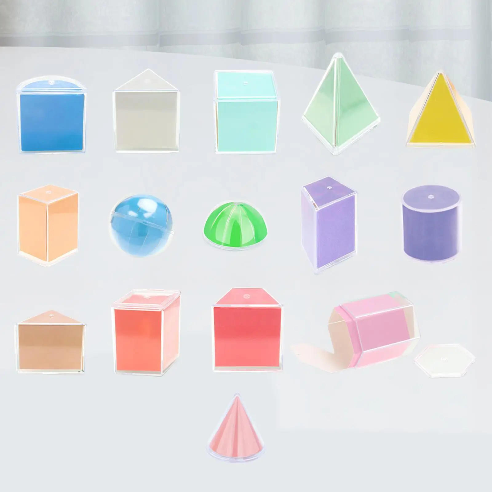 3D Shapes Geometric Solids Montessori Toys 3D Shapes Geometric for Ages 2+ Preschool Elementary Home School Supplies Kids Babies