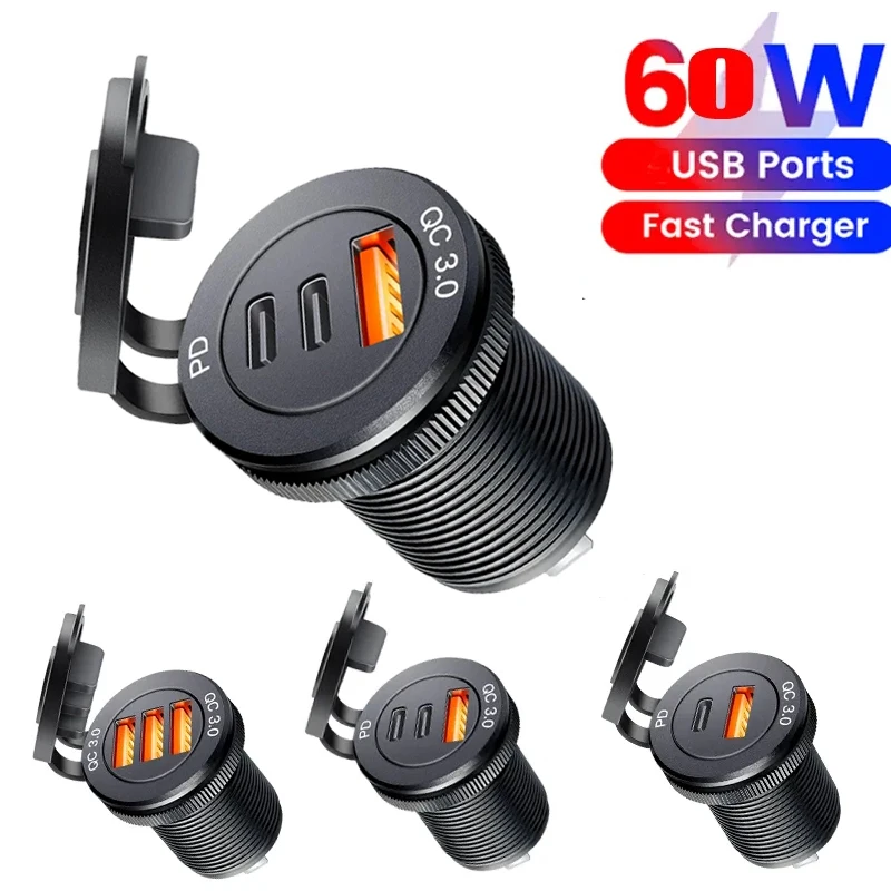 Thlevel Pannello Presa Doppia USB per Caricabatteria da Auto con