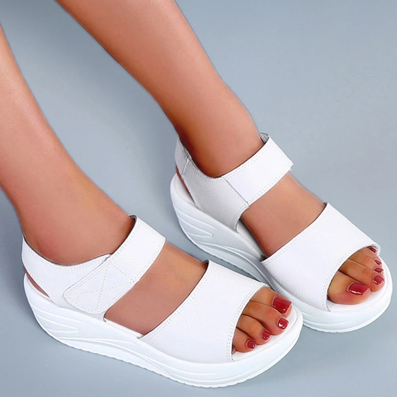 Women Sandals Soft Heels Sandals Platform Summer Shoes Women Peep Toe Wedge Sandalias Mujer 2024 Summer Sandals Heeled Female