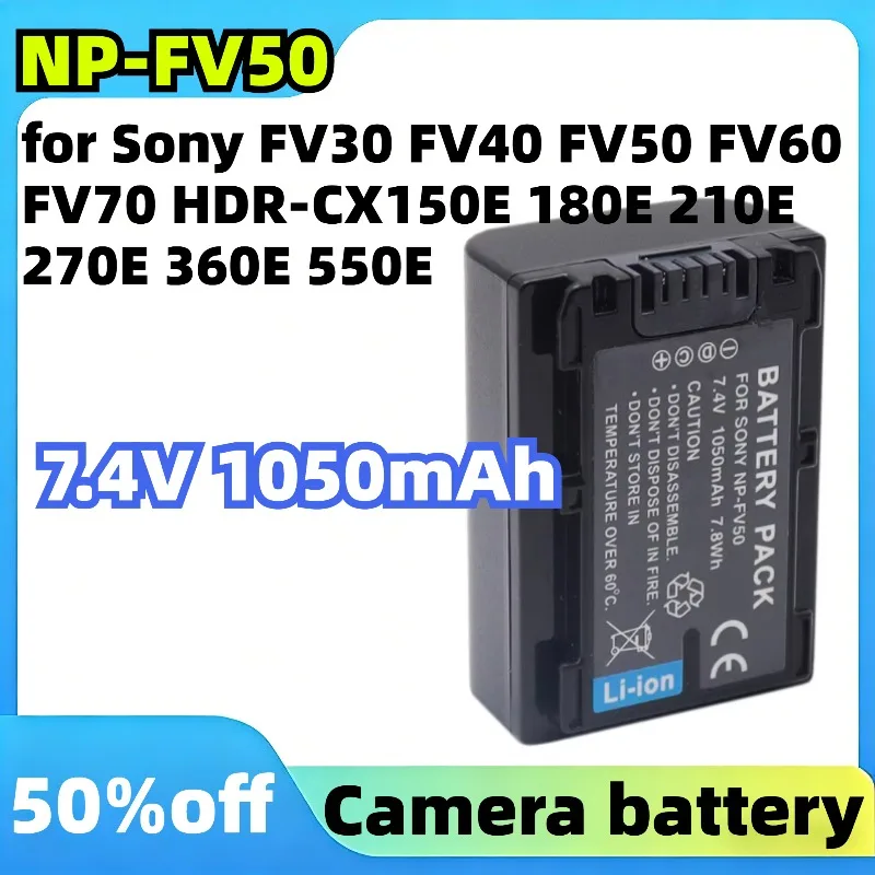 NP-FV50 7.2V 1050mAh for Sony FV30 FV40 FV50 FV60 FV70 HDR-CX150E 180E 210E 270E