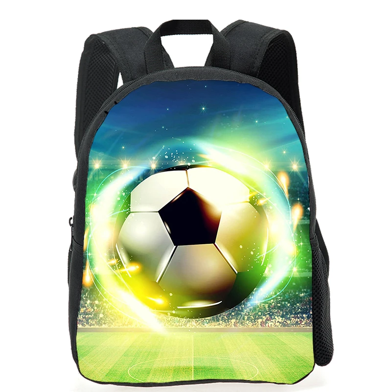 Preschool football pattern backpack, school classic children's backpack 1