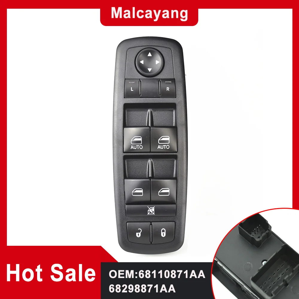 Interruttore Alzacristallo Elettrico Principale 68110871Aa Per Chrysler Town And Country 2012 -2016 Dodge Caravan 2012 2013 2014-2017