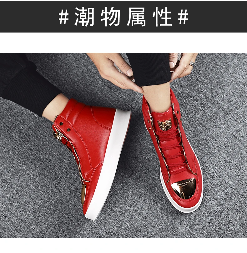 Leather Tourism Waterproof Shoes Men high top Sneakers - Uniqwear