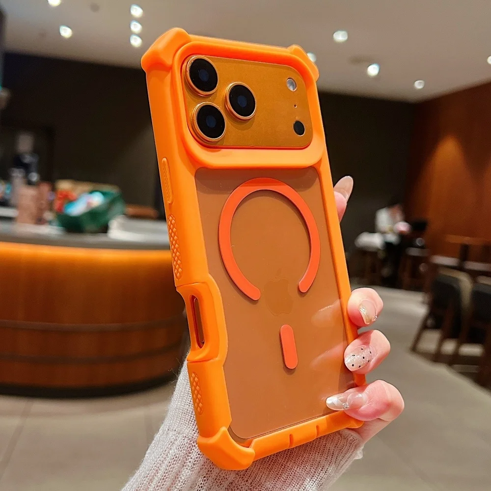 Magnetic Luxury Shockproof Transparent Case with Magsafe Compatibility
