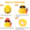 Car Dashboard Decorations Rubber Ducks, Construction Builder Rubber Ducky for Car Ornament Cute Duck with Tool, Hard Hat, Glasse 4
