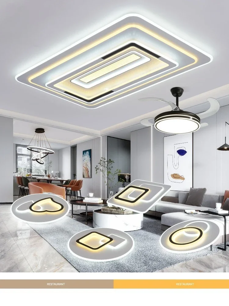 Description Picture 2 of itemModern LED Ceiling Lamp 48/98/128W Square LED Panel Ceiling Light for Bedroom Living Room Kitchen Indoor Lighting Fixture