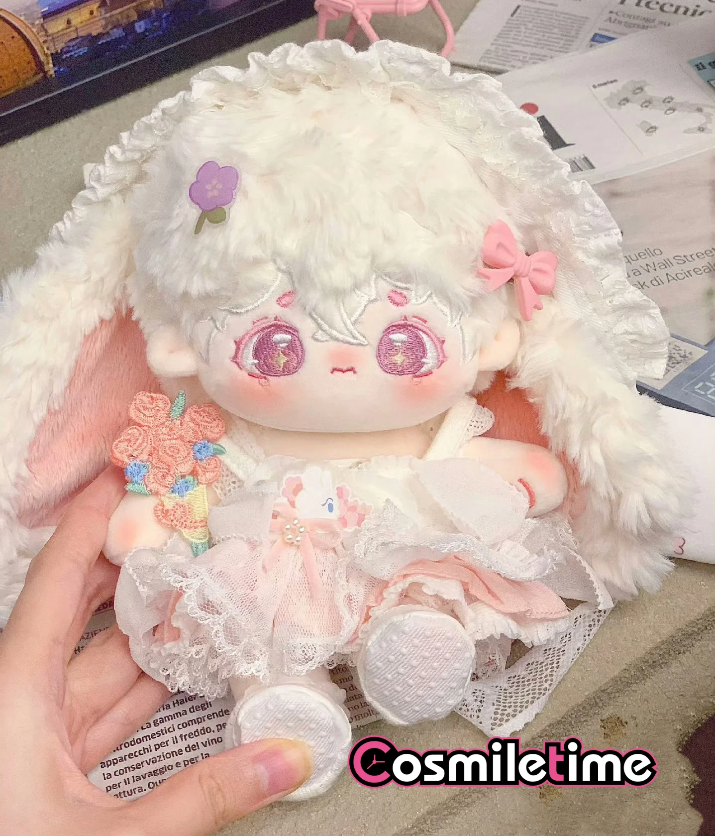 

In Stock No attributes Monster White Rabbit Ears Lovely 20cm Plush Doll Clothes Pillow Anime Figure Doll Toy For Kids Gifts XY